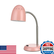 Eye-Caring E26 LED Desk Lamp, Simple Designs Home Metal Table Light Pink