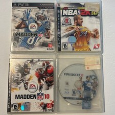 Sony PlayStation3 PS3 Lot/Bundle of 4-Madden 10 &13 NBA2K10 FIFA Soccer 10-READ