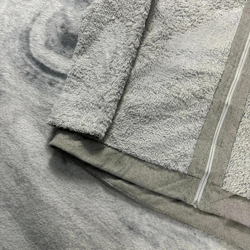 Women's Vintage The North Face Grey High Loft Fleece Full Zip Jacket XL image 8