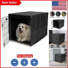 XL Dog Crate Cover - Black Polyester, Fits Most 48-inch Crates, Machine Washable