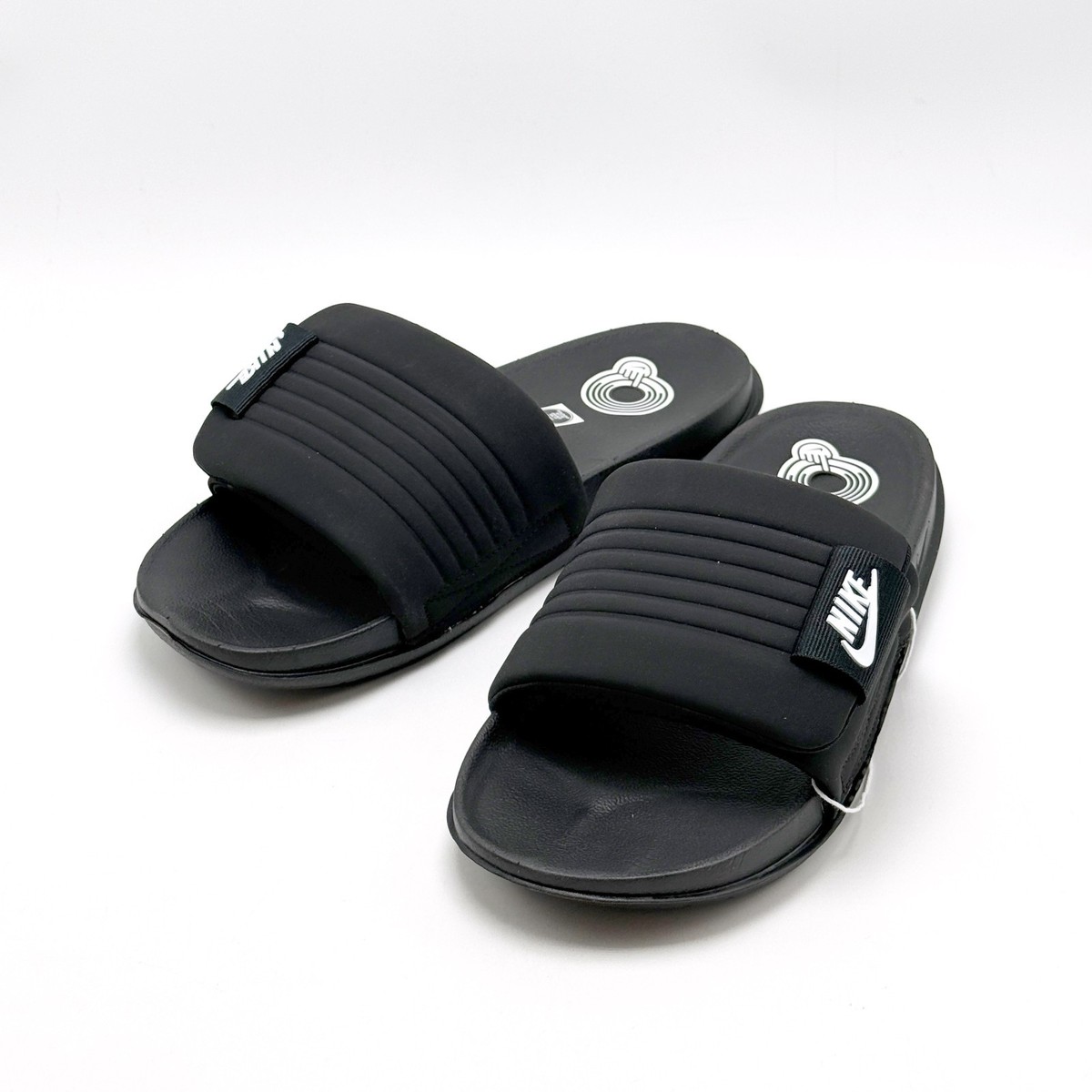 NEW* Men NIKE Offcourt Adjust SLIDES BLACK / BLACK (DQ9624 