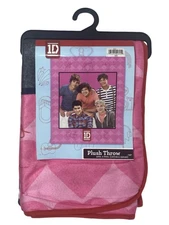 One Direction 1D Fleece Blanket Throw Group Photo Pink Liam Payne RARE New