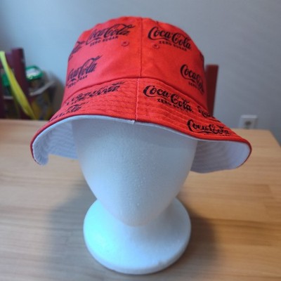 Coca-Cola Zero Sugar Bucket Hat Red Classic Logo Cotton Sun Cap