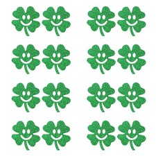 Celamirio Glitter Clover Stickers Green Disposable Nipple One Size,
