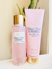 VICTORIA  S SECRET GLAZED PETALS AND BERRIES FRAGRANCE MIST AND LOTION 8 fl oz