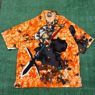 Y2K 2000's K.A.D. Clothing Co Anime Samurai Warrior Graphic Button Up Shirt