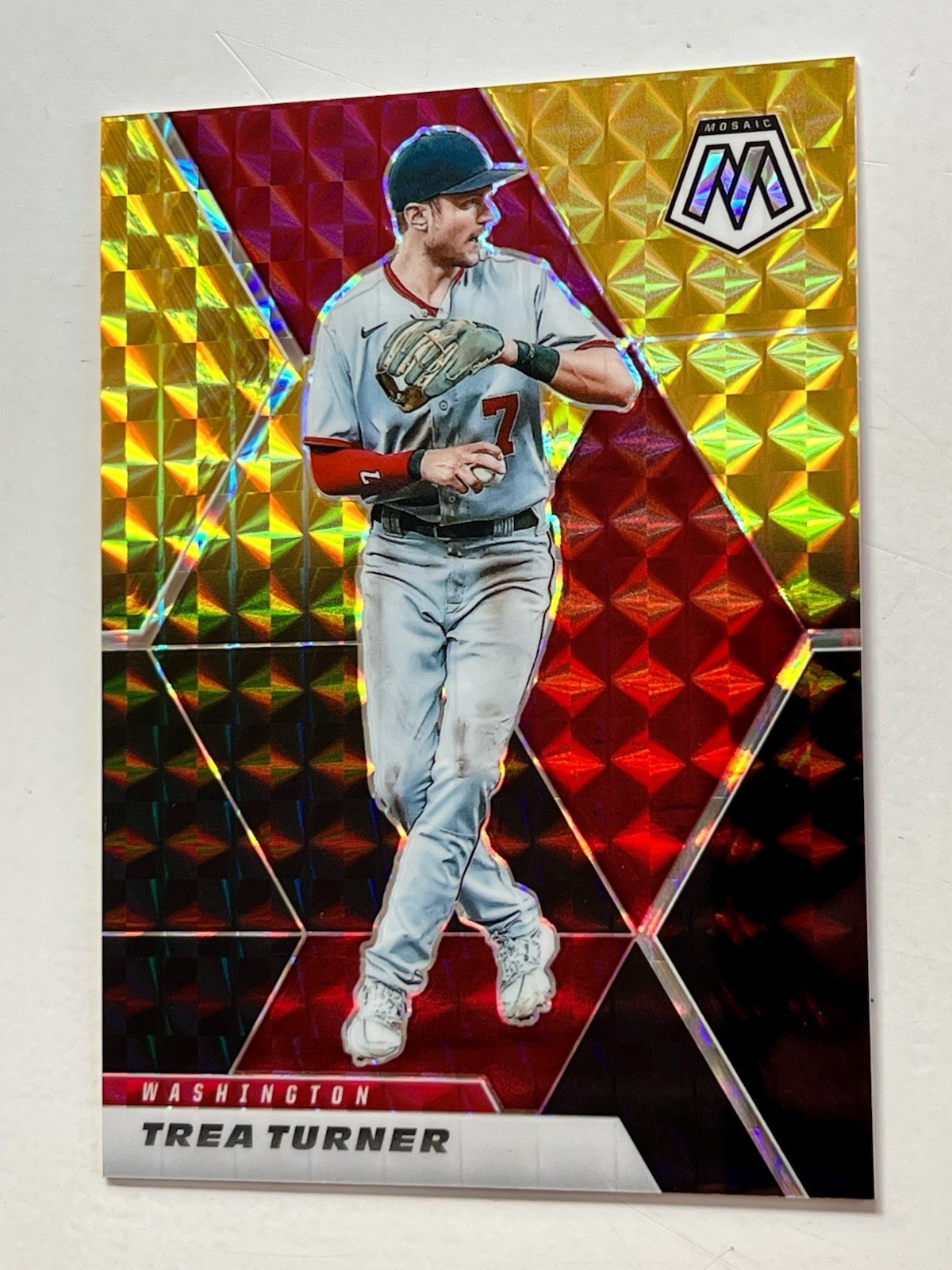 TREA TURNER Washington Nationals 2021 Panini Mosaic Choice BLACK GOLD Prizm #d/8