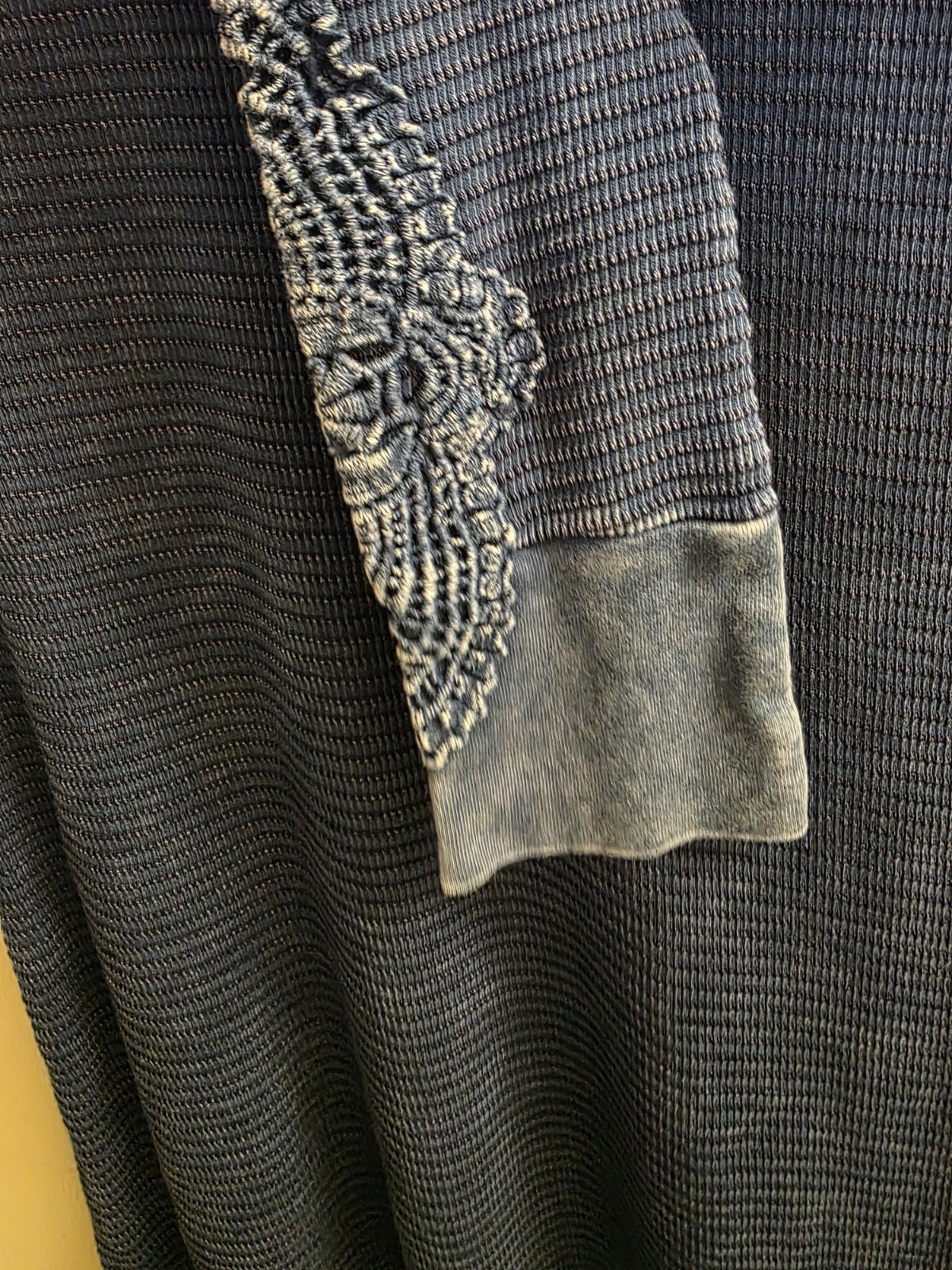 ABLE Navy Blue Thermal Waffle Knit Dress Sz Medium