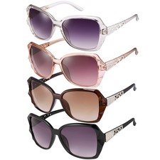 4 Pcs Women Large Sunglasses UV400 Oversized Glasses with Sparkling Large Frame