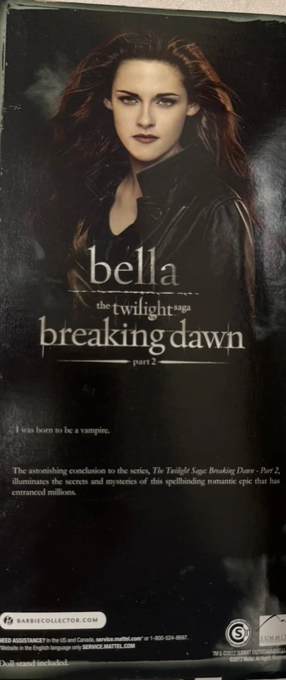 RARE- limited Edition-Barbie Collector Twilight Breaking Dawn Bella Doll - Image 2 of 2