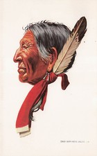 Sioux Chief Battle of Little Big Horn Portrait Ghost Dance Uprising card H55