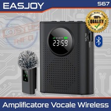 Amplificatore vocale 10W con microfono wireless Bluetooth ricaricabile 2600mAh