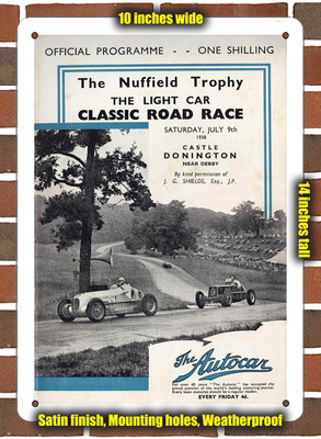 Metal Sign - 1938 Donington Park Circuit Racing Program - 10x14 inches