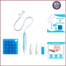 Baby Nasal Aspirator with 25 Hygiene Filters, Soft Silicone Tips Nose Cleanin...