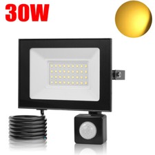 30W LED Flood Light PIR Motion Sensor Security Garden Outdoor Warm Lamps IP66