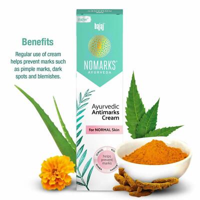 Bajaj No Marks Cream Fights Pimples Sunburns and Acne Marks For Normal Skins 25g