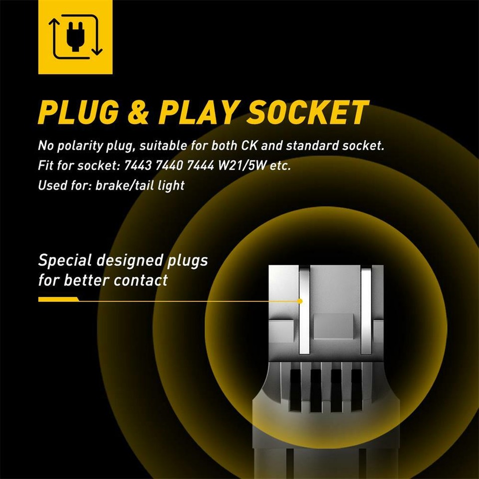 AUXITO 7443 7444 Red LED Bulb Brake Tail Stop Parking Light 7440 T20 Bright Lamp - Foto 3