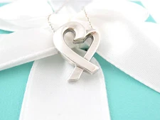 TIFFANY & CO LARGE LOVING HEART PICASSO NECKLACE POUCH INCLUDED 18 INCH