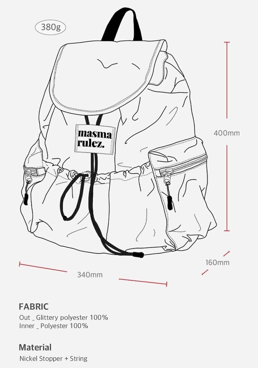 masmarulez★String Flap BackPack Masmarulez] String Flap Backpack Glittery (2 Color) *Limited