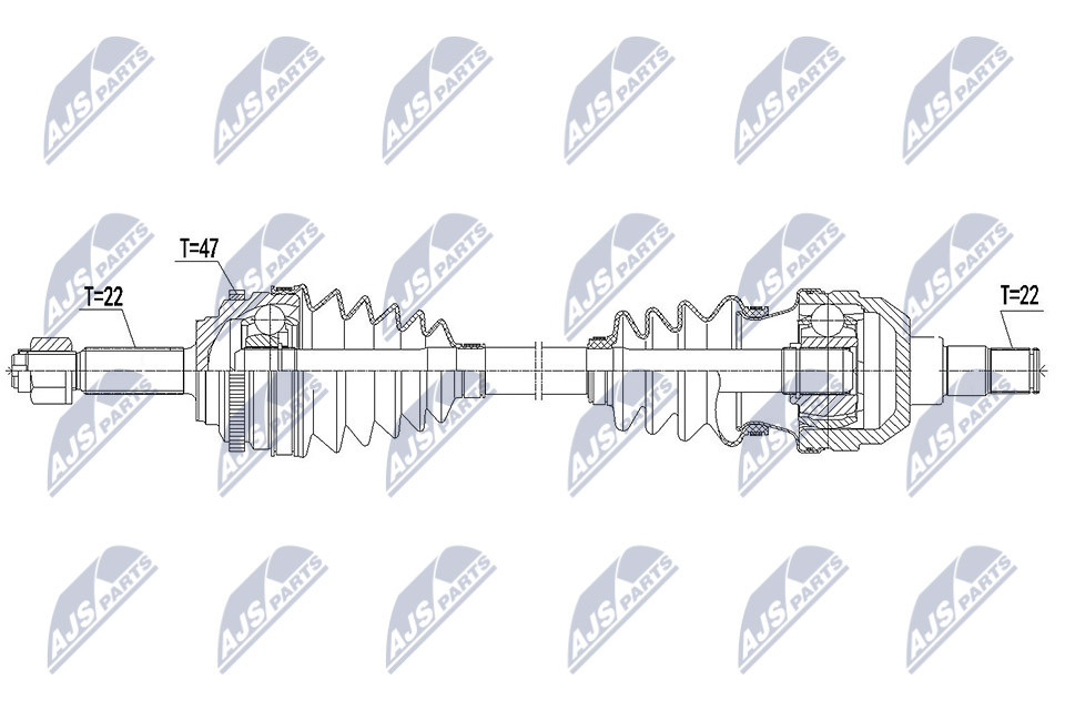 Driveshaft Front Axle Left Manual Transmission NPW-DW-043 NTY for CHEVROLET - Image 3
