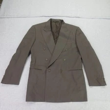 Canali Blazer Mens 50 Brown Sport Coat Double Breasted Pure Wool Peak Lapel