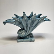 Vintage Royal Haeger R299 Blue Sea Shell Vase/Planter