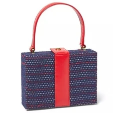 Janie and Jack Blooming Fields Tweed Red Blue Girls Handbag Purse NWT