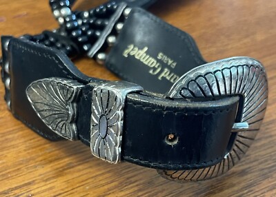Vintage Richard Gampel Belt Black Leather black Silver Metal & Diamond Like Gems Richard Gampel | Accessories | Vintage Richard Gampel Belt  main image 3