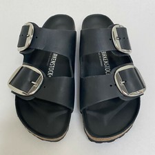 New w/o Box Birkenstock Arizona Silver Big Buckle Black Exquisite Narrow