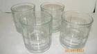Anchor Hocking Clear Tartan Old fashioned Rock Glasses 3 1/2" Set Of 4 VTG