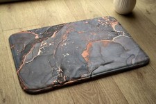Non-Slip Bathroom Soft Rug Absorbent Bath Mat - 75x45 cm - Grey marble