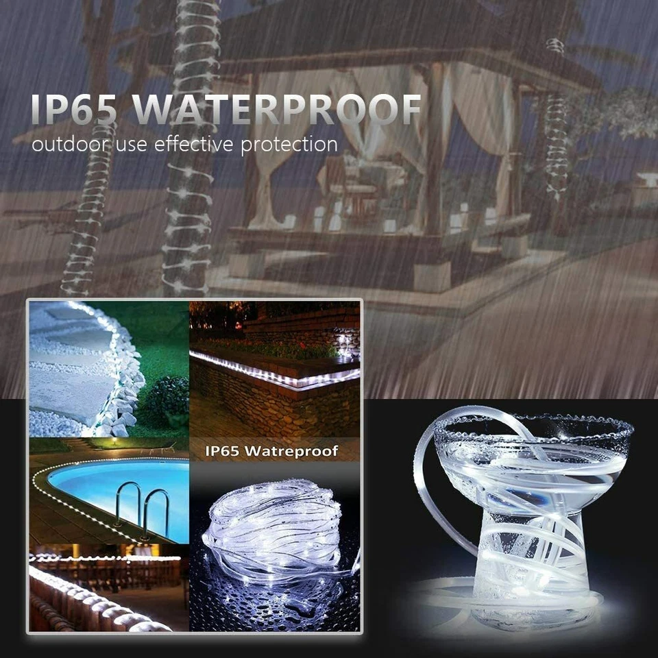 Solar Lichterkette 5-20M 50-200 LED Solar Lichtschlauch Aussen Draht Garten Deko - Bild 3 von 4