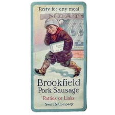 Brookfield Pork Sausage Swift & Co Celluloid 1931 Pocket Calendar 1.75 x 3.5"