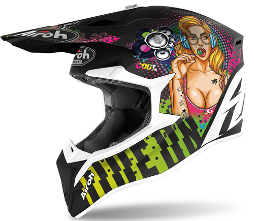Casco moto cross Airoh Wraap Pin-up taglia M helmet casque off road | eBay