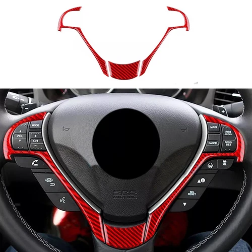 RED Real Carbon Fiber Full Interior Set Trim Sticker For Acura ILX 2013-2022 - Picture 4 of 7