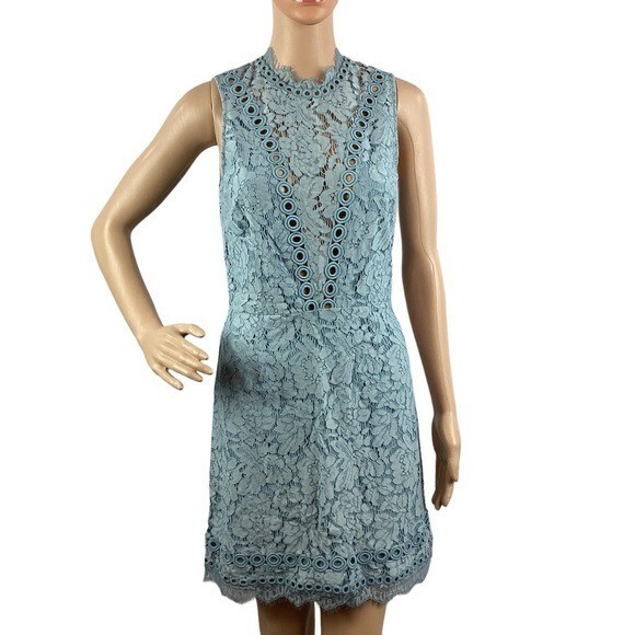 Saylor x Free People Cherie Lace Mini Dress Size S Light Blue | eBay