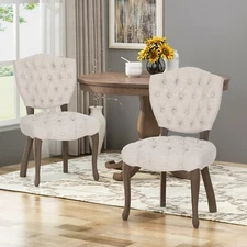 Case Tufted Dining Chair with Cabriole Legs (Set of 2)