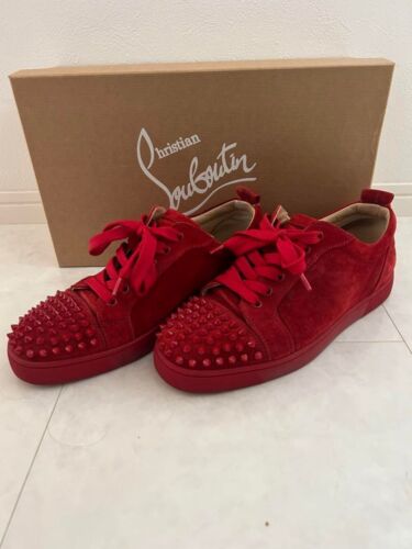 Christian Louboutin Shoes Sneakers Studs Red Suede Size 41 US About8 Men - Picture 1 of 24