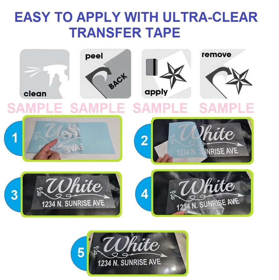 SET OF 2 CUSTOM PERSONALIZED VINYL MAILBOX NUMBERS NAME DECAL, (Model 22) - Image 4 of 4