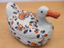 Rare Vintage PAUL HANSON, Italy Chinese Imari style porcelain large covered Dish