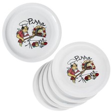 6er Set Mario XXL Pizzateller Ø33,5cm 6 Pers. Teller Pizza Bäcker große Platte 