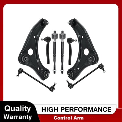 Front Lower Control Arms Sway Bars Tie Rod Ends Kit for Nissan Versa Note Micra