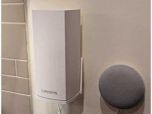 Wall Shelf Bracket Mount for Linksys Atlas Pro 6 Velop (MX5500) WiFi Router - Picture 2 of 8