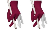 2 Billiard Quality GLOVES - Burgundy -for POOL CUE- Fits either hand