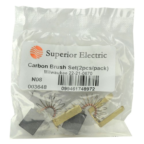 Superior N08 Kohlebürsten-Set ersetzt Milwaukee 22-18-0670 (2er Pack) - Bild 2 von 2