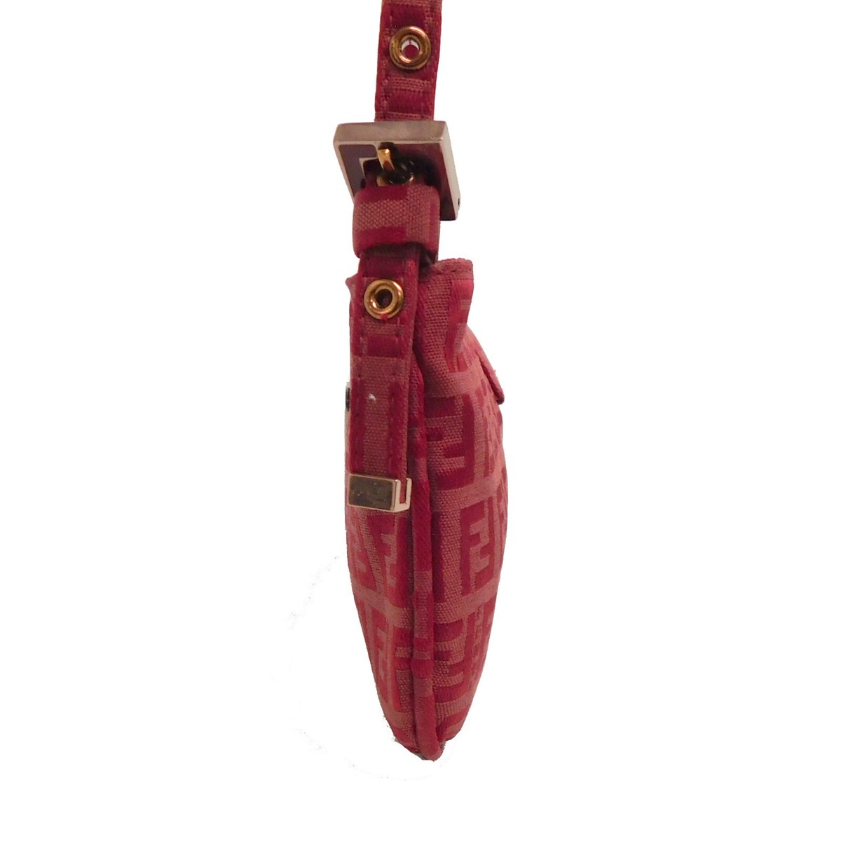 FENDI Zucchino Canvas Red Handbag Shoulder Bag #38 Rise-on FENDI Zucchino Canvas Red Handbag Shoulder Bag #38 Rise-on