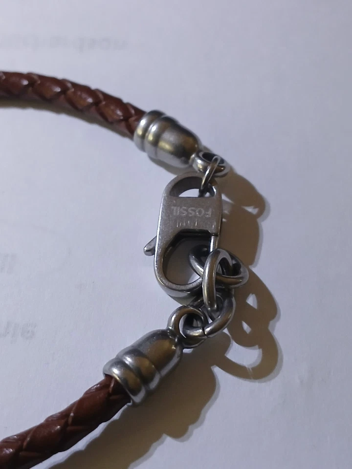 geflochtenes Lederarmband Herren Fossil ca 21 cm lang - Bild 2 von 4