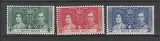 th1  Hong Kong  couronnement de George VI     de  1937   num 137/39  *