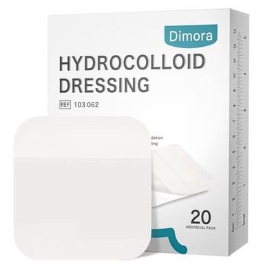 Dimora Hydrocolloid Wound Dressing 4x4 20 Pack Waterproof Bandages