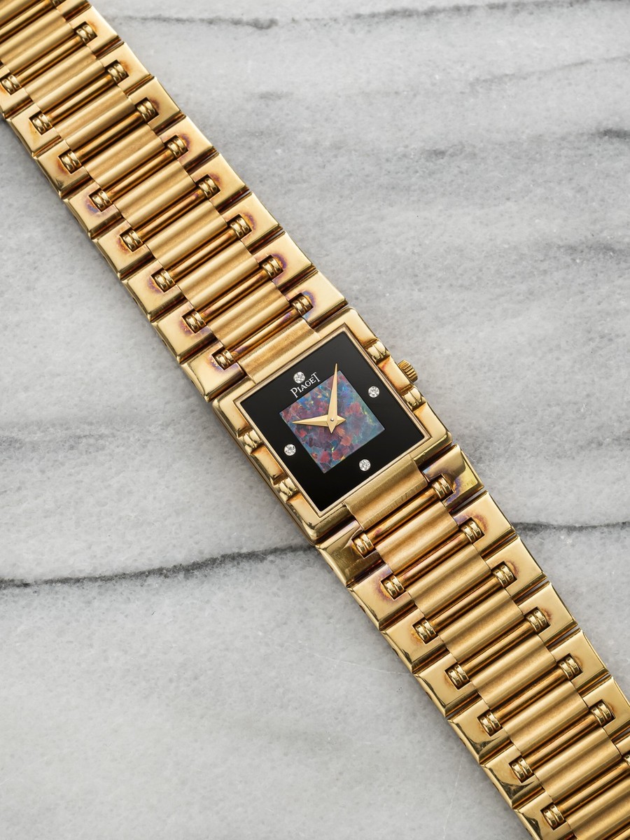 Vintage 1980s Piaget Dancer 80317 K 81 Yellow Gold Quartz Opal Vintage 1980s Piaget Dancer 80317 K 81 Yellow Gold Quartz Opal